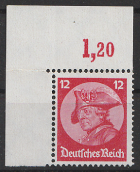 Michel Nr. 480, Eröffnungssitzung Reichstag Eckrand oben links postfrisch geprüft BPP.