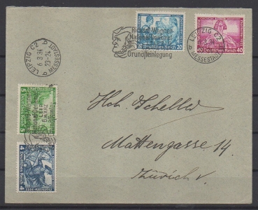 Michel Nr. 500 A, 501 A,505 B, 507 A Opern von Wagner auf Brief.