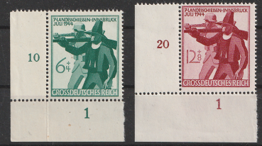 Michel Nr. 897 - 898, Landesschießen Eckrandstück unten links postfrisch.