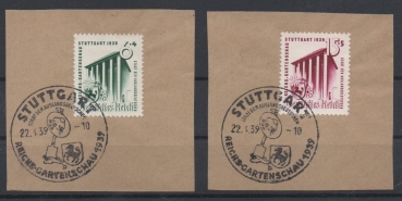 Michel Nr. 692 - 693, Reichsgartenschau 1936 mit Ersttagsstempel.