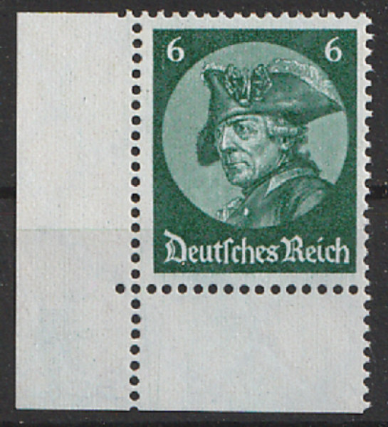 Michel Nr. 479, Eröffnungssitzung Reichtag Eckrand unten links postfrisch geprüft BPP.