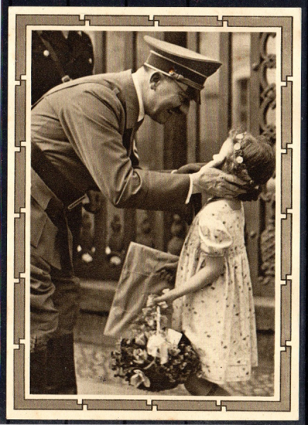 Propagandakarte Adolf Hitler 1940 "die kleine Gratulantin".